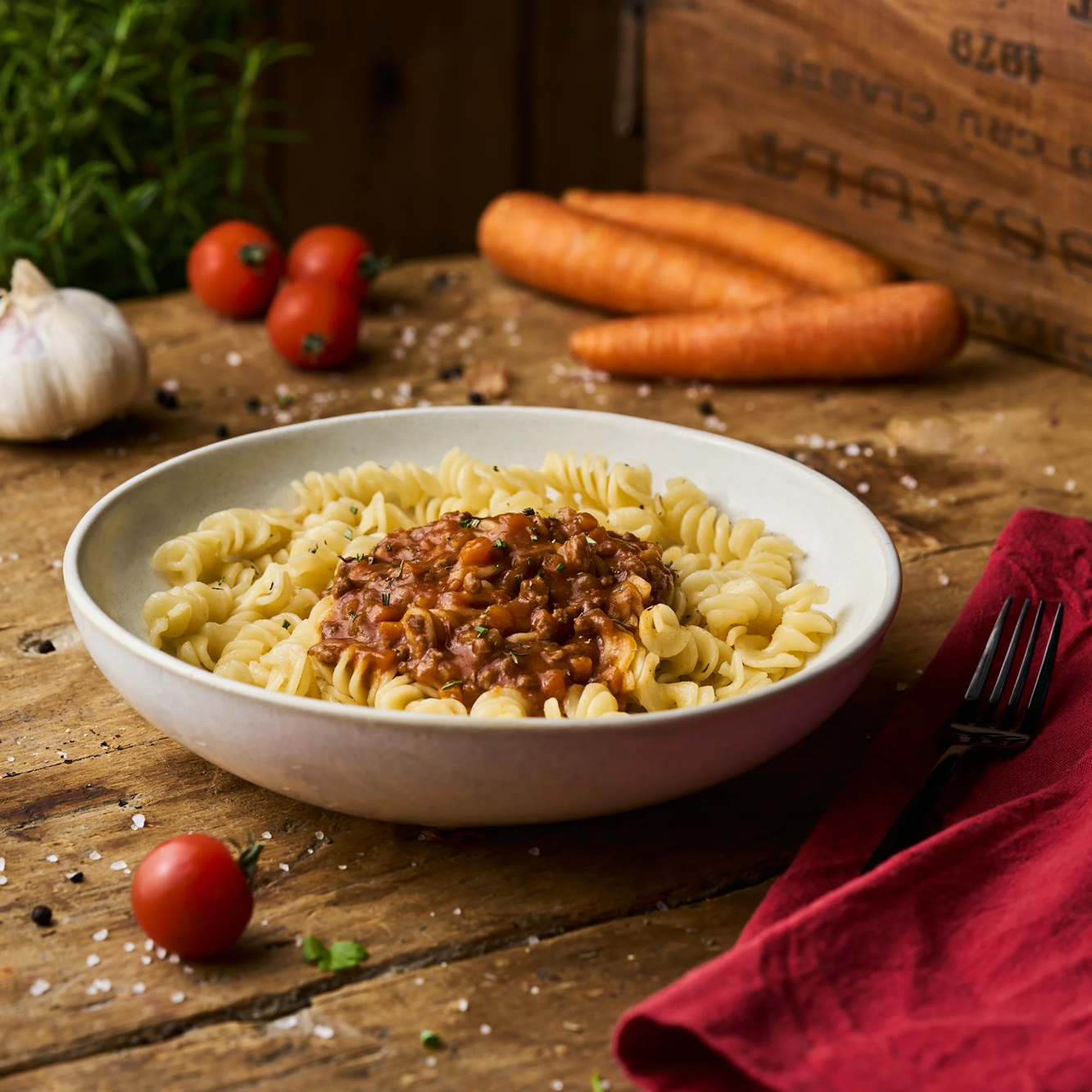 Spirelli mit Rindsbolognese Spirelli mit Rindsbolognese
